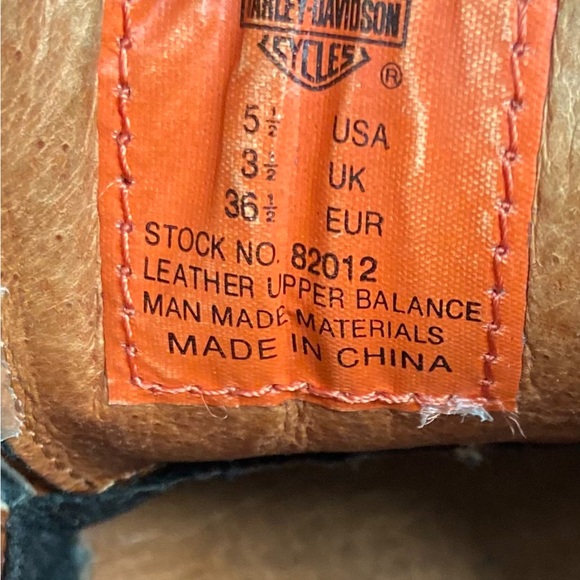 HARLEY DAVIDSON VTG 90s Y2K Chunky Heeled Black Bootie Women’s Size 5.5 - Picture 10 of 14